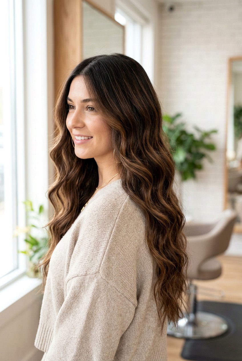 Mocha Brown Balayage on Dark Hair - 20 dark roast brunette hair - 20 dark roast brunette hair