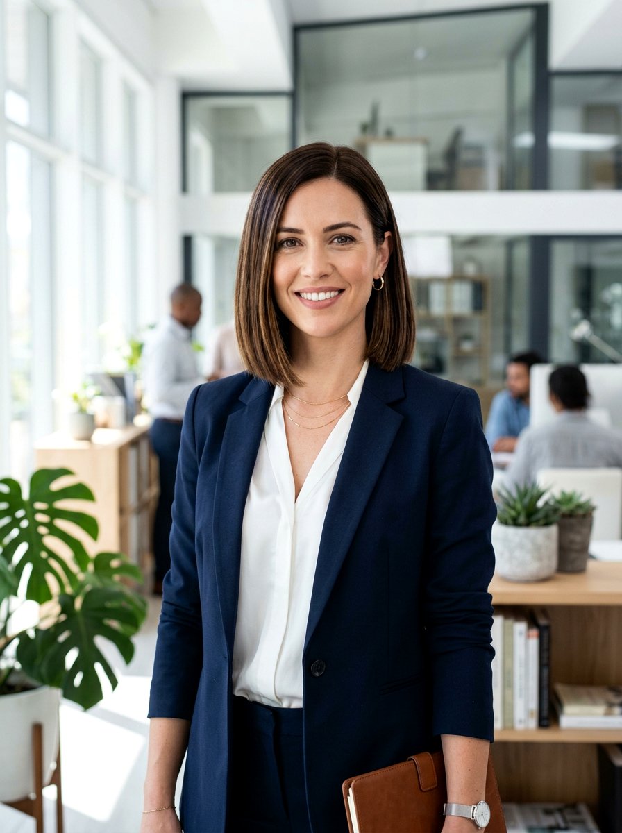 Mocha Brown Blunt Bob - 20 dimensional bob hair color ideas - 20 dimensional bob hair color ideas