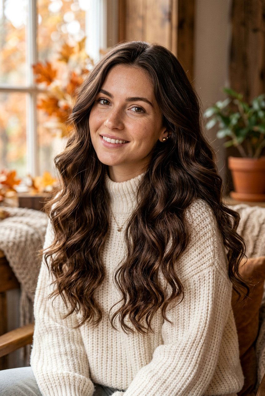 Mocha Brown Long Wavy Hair - 20 best hair color ideas for roundup posts - 20 best hair color ideas for roundup posts