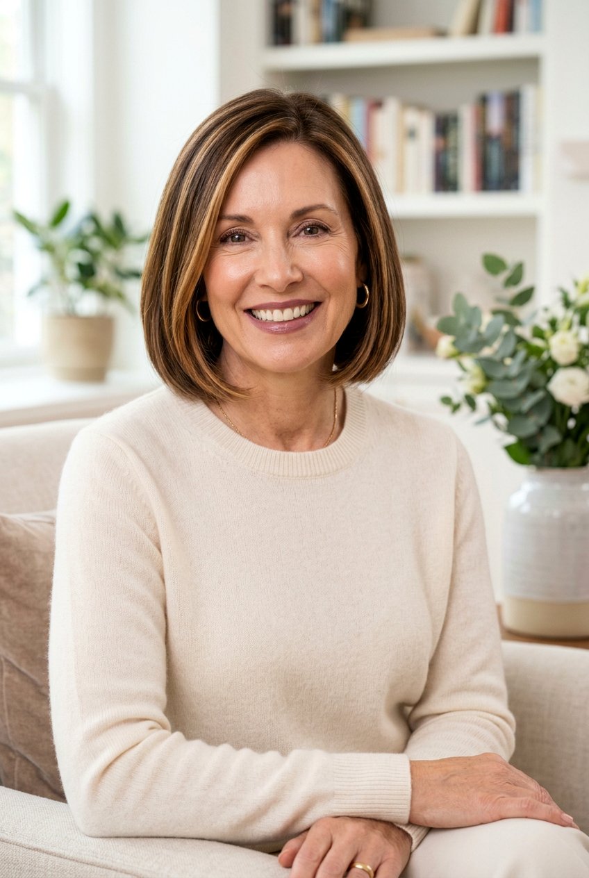 Mocha Brown With Caramel Highlights - 20 soft mocha brunette for mature women - 20 soft mocha brunette for mature women