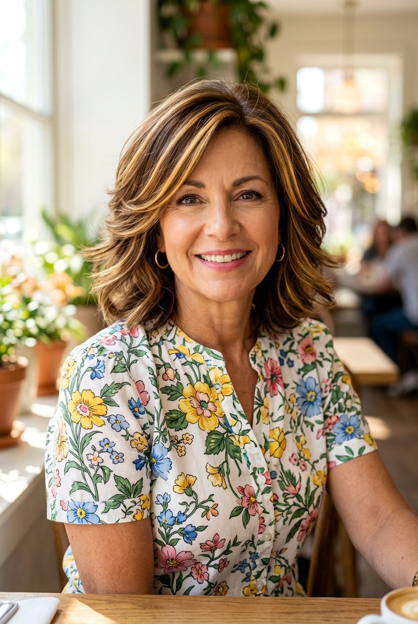 Mocha Brown With Honey Highlights - 20 soft mocha brunette for mature women - 20 soft mocha brunette for mature women