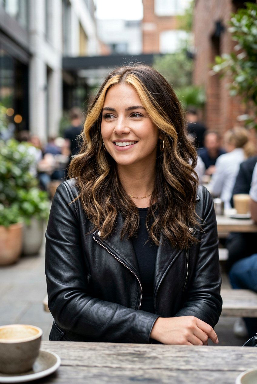 Mocha Brunette Honey Highlights Money Piece - 20 mocha brunette with honey highlights - 20 mocha brunette with honey highlights