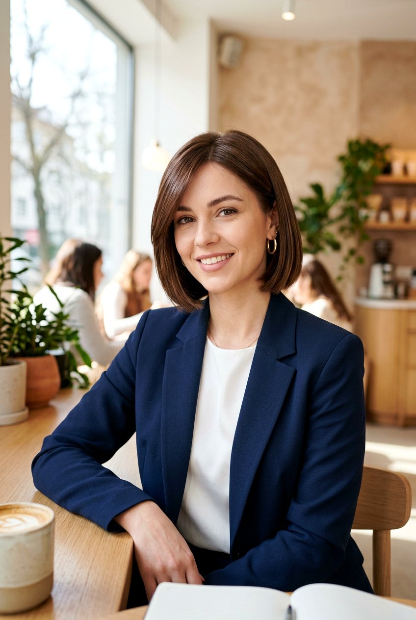 Mocha Gloss On Short Brunette Bob - 20 natural looking brunette refresh - 20 natural looking brunette refresh