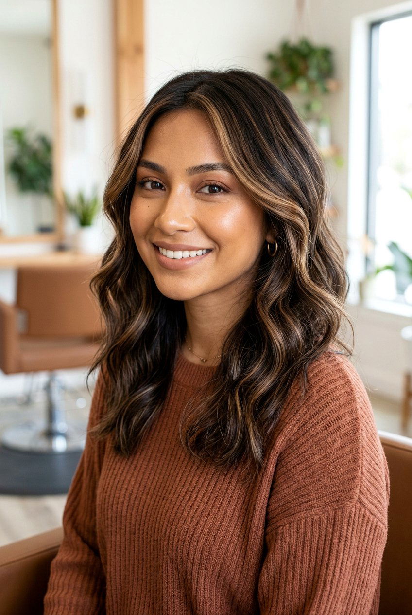 Mocha Highlights On Dark Brown Hair For Warm Skin Tones - 20 mocha highlights on dark brown hair - 20 mocha highlights on dark brown hair