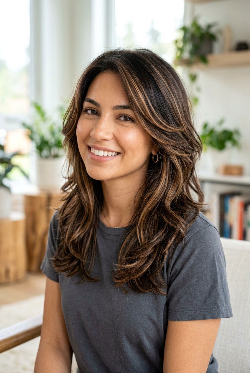 Mocha Highlights On Dark Brown Layered Hair - 20 mocha highlights on dark brown hair - 20 mocha highlights on dark brown hair