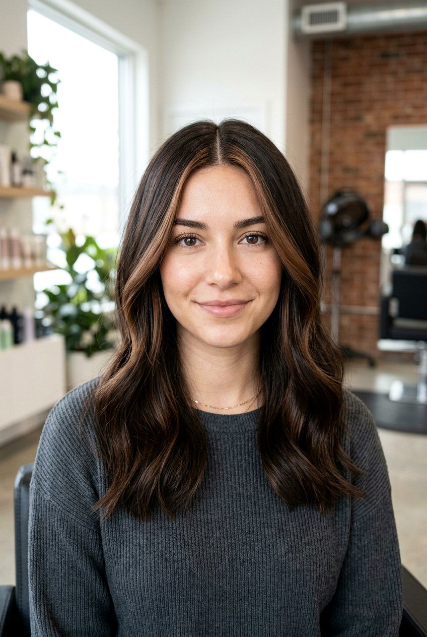 Mocha Money Piece On Dark Brown Hair - 20 mocha highlights on dark brown hair - 20 mocha highlights on dark brown hair