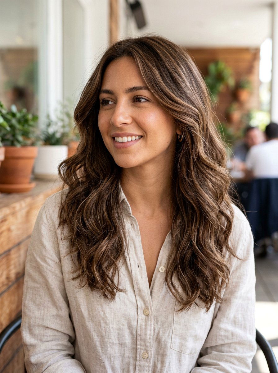 Mocha Ribbon Highlights On Medium Brown Textured Hair - 20 ribbon highlights for medium brown hair - 20 ribbon highlights for medium brown hair