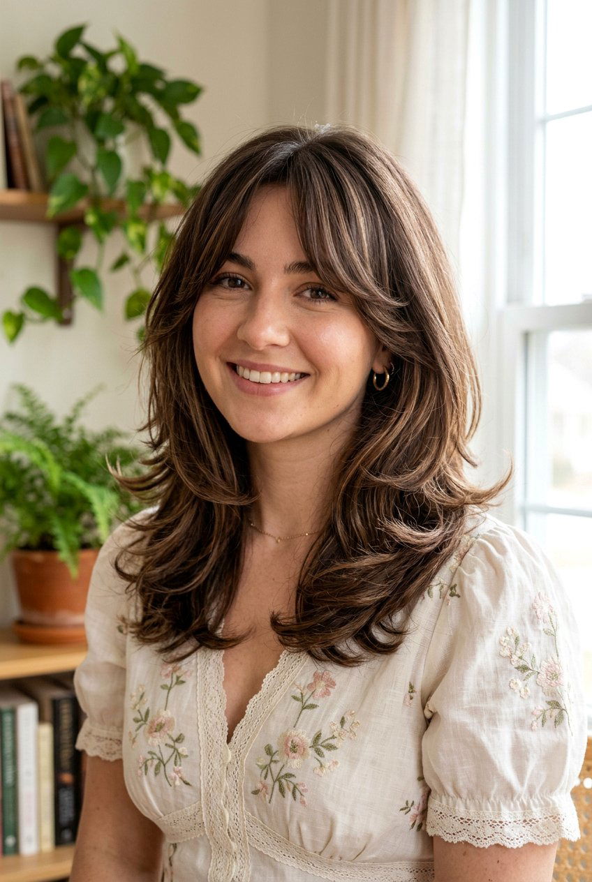 20 Gorgeous Brunette Ribbons For Long Layered Hair Styles