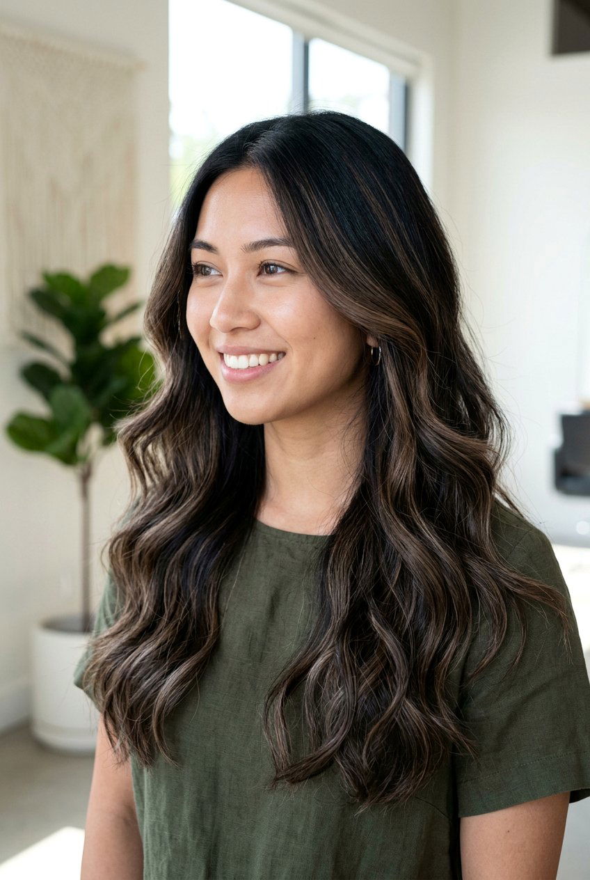 Mocha brown highlights for dark hair - 20 natural looking highlights - 20 natural looking highlights