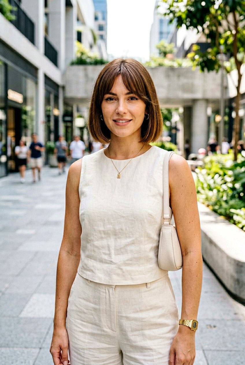 Modern Bob With Short Curtain Bangs - 20 bob with curtain bangs - 20 bob with curtain bangs