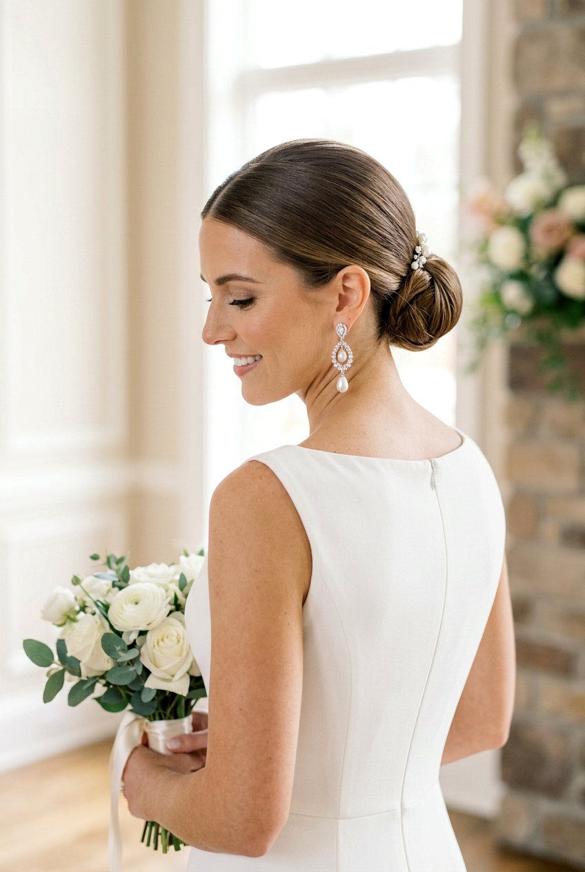 Modern Center Part Bridal Chignon - 20 modern bridal chignon - 20 modern bridal chignon