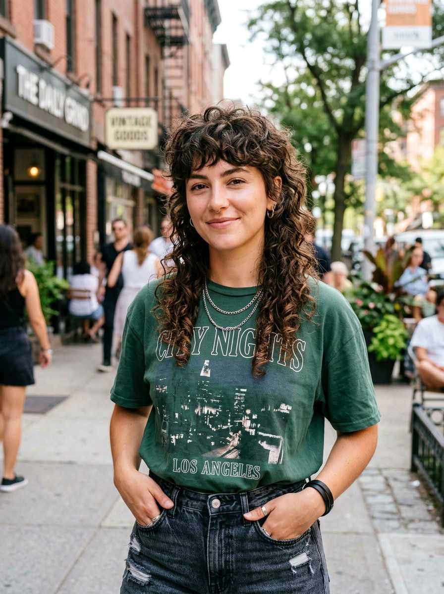 Modern Curly Mullet - 20 trendy haircut for curly hair 2026 - 20 trendy haircut for curly hair 2026