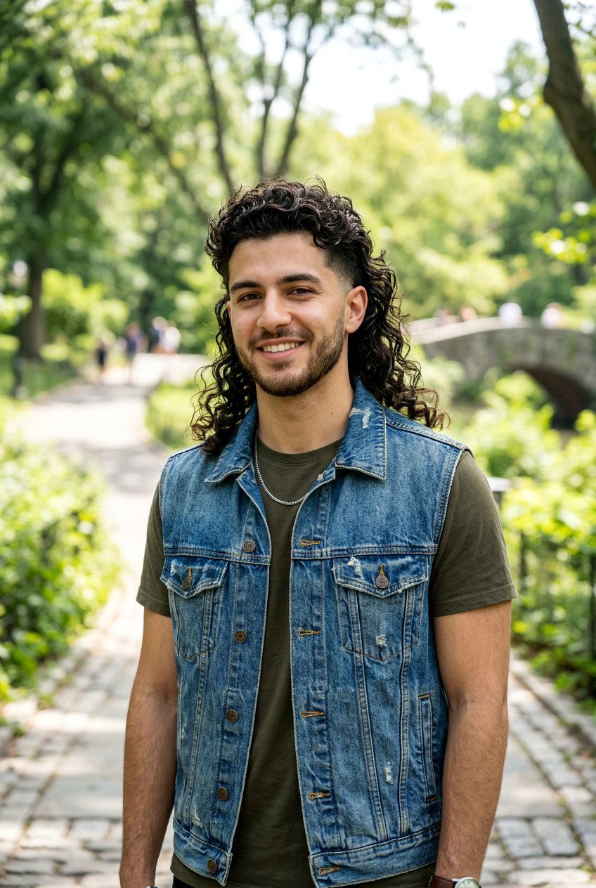 Modern Curly Mullet - 20 mens haircut for curly thick hair - 20 men’s haircut for curly thick hair