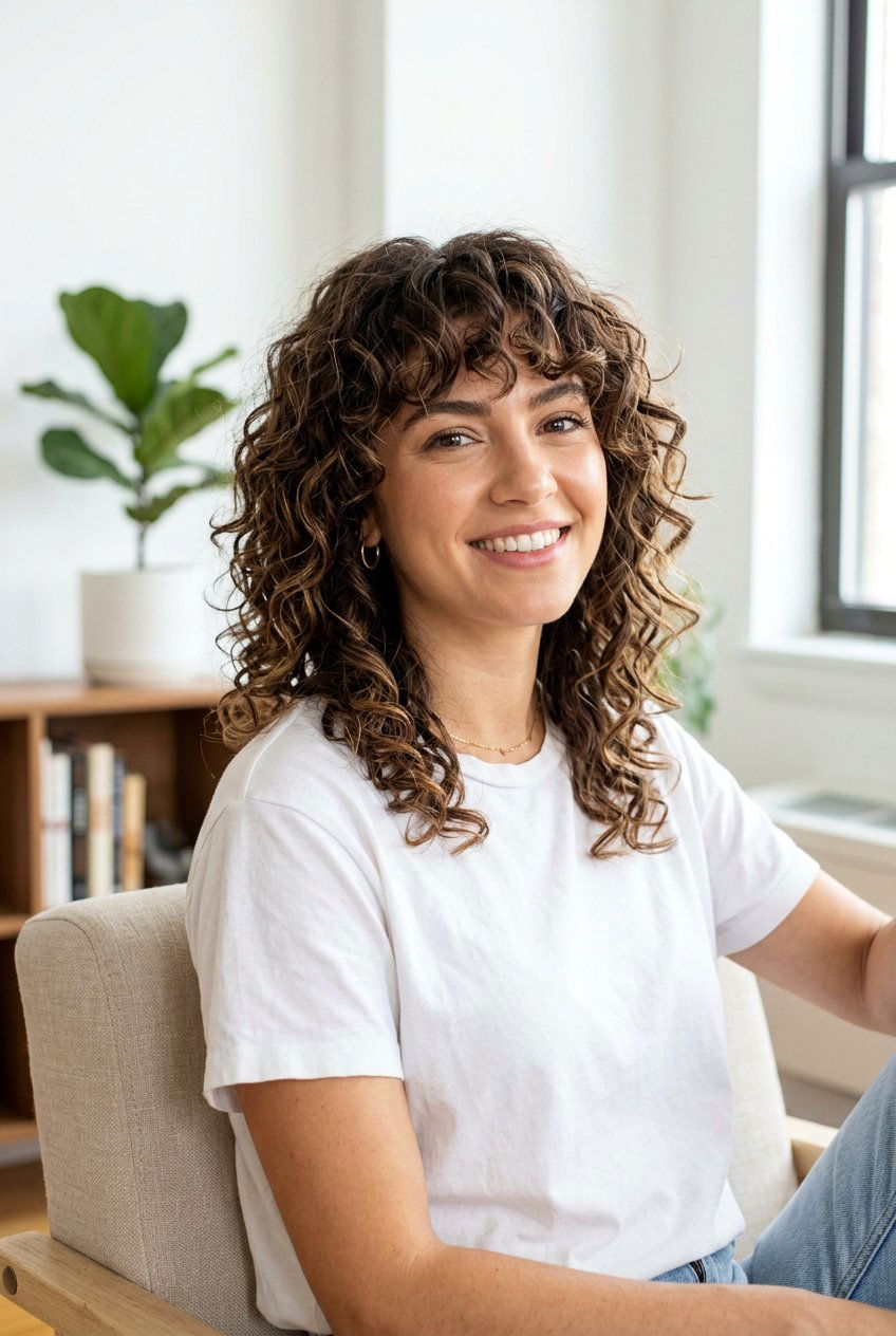 Modern Curly Shag - 20 best haircut for natural curly hair - 20 best haircut for natural curly hair