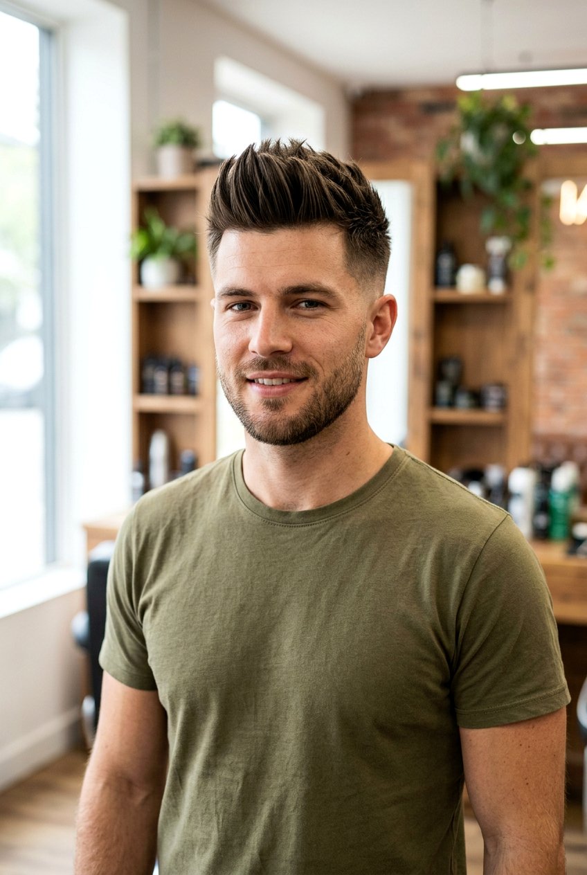 Modern Faux Hawk - 20 mens haircut for round chubby face - 20 men’s haircut for round chubby face