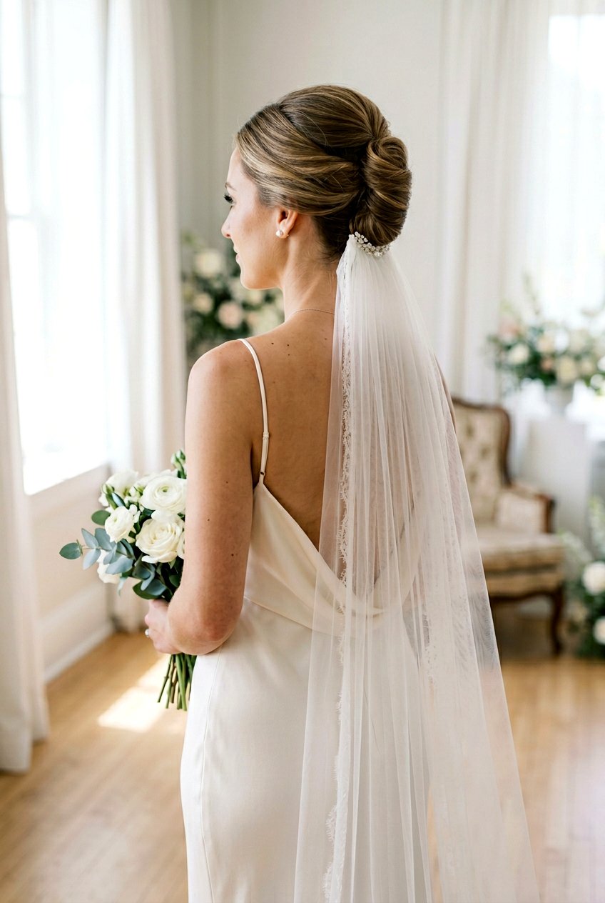 Modern French Twist Bun For Veil - 20 classic bridal bun for veil - 20 classic bridal bun for veil