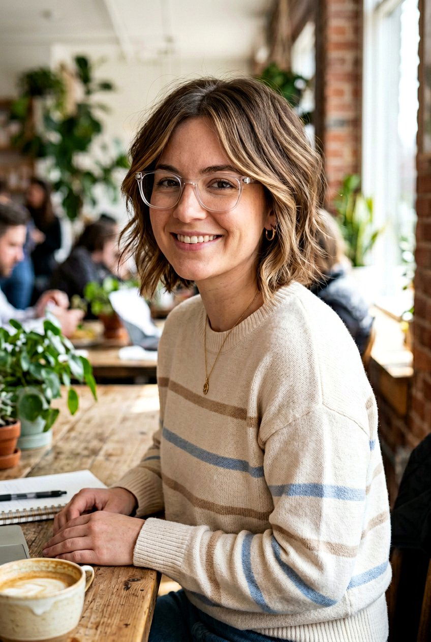 Modern Layered Wedge Haircut - 20 modern wedge for women with glasses - 20 modern wedge for women with glasses