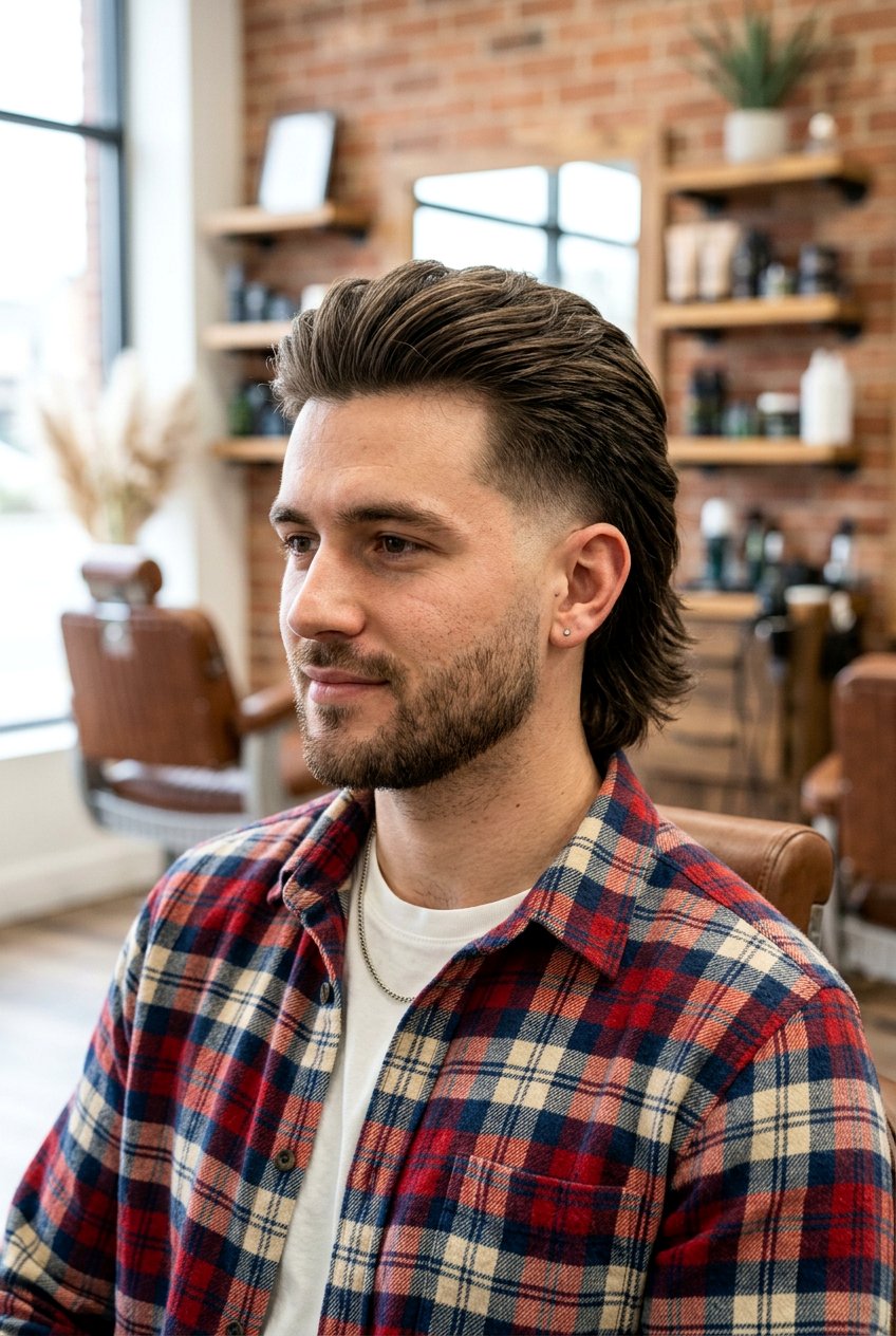 Modern Mullet Burst Fade Straight Hair - 20 burst fade mullet for men with straight hair - 20 burst fade mullet for men with straight hair