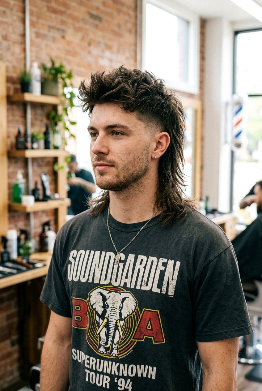 Modern Mullet Cut - 20 mens haircut for longer face shape - 20 men’s haircut for longer face shape