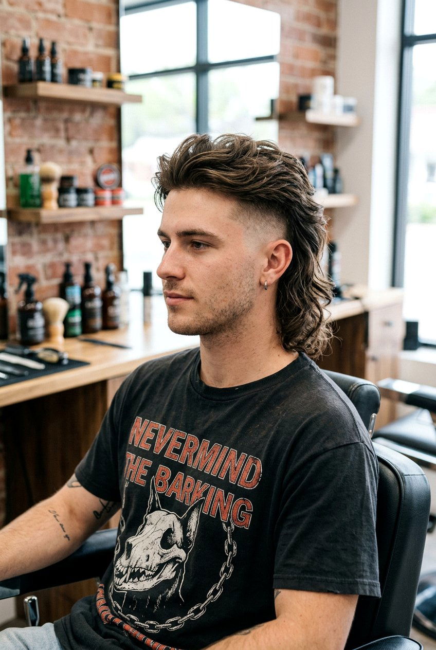 Modern Mullet Haircut - 20 men haircut for round full face - 20 men haircut for round full face