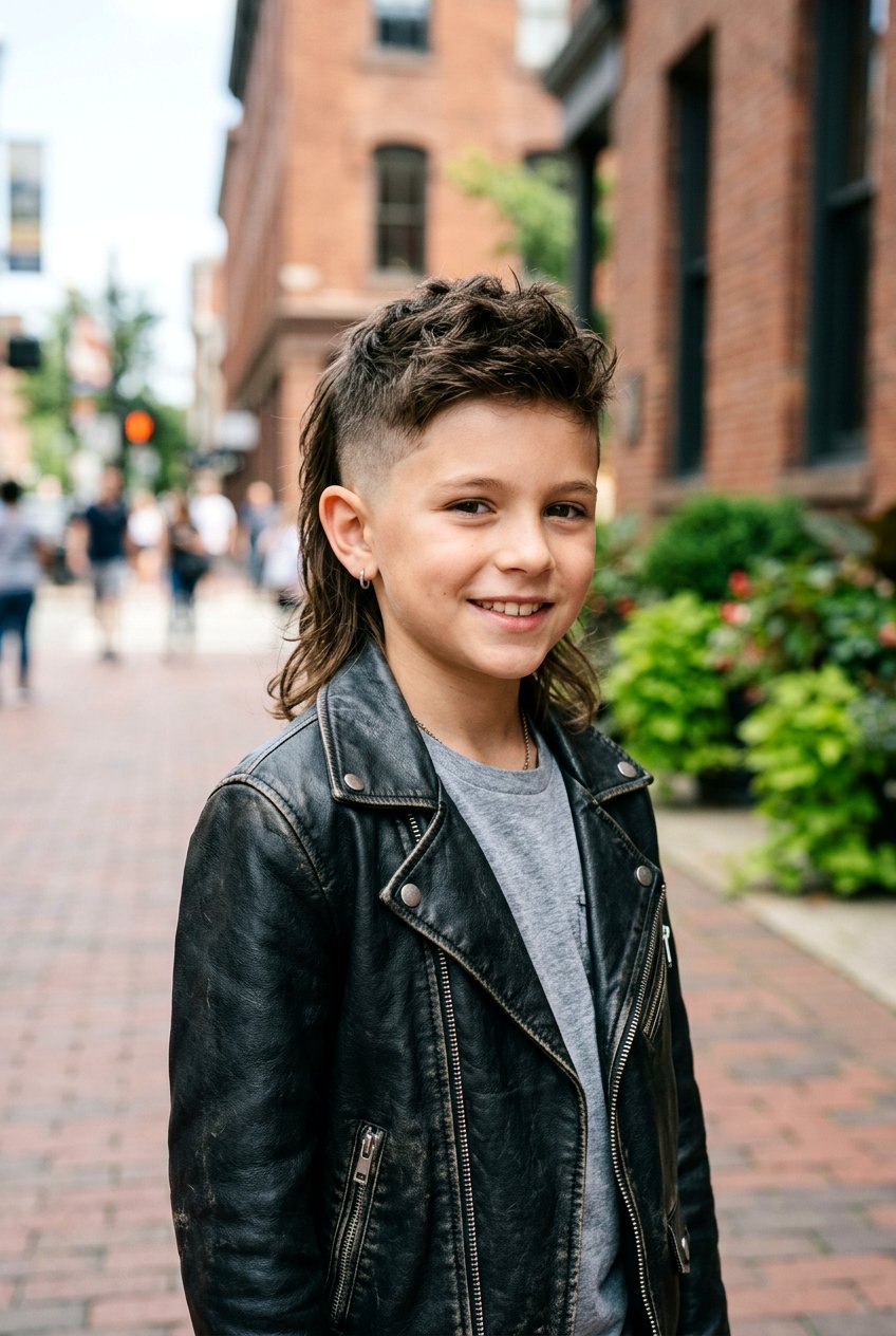 Modern Mullet With Burst Fade - 20 young boys haircut for round face - 20 young boys haircut for round face