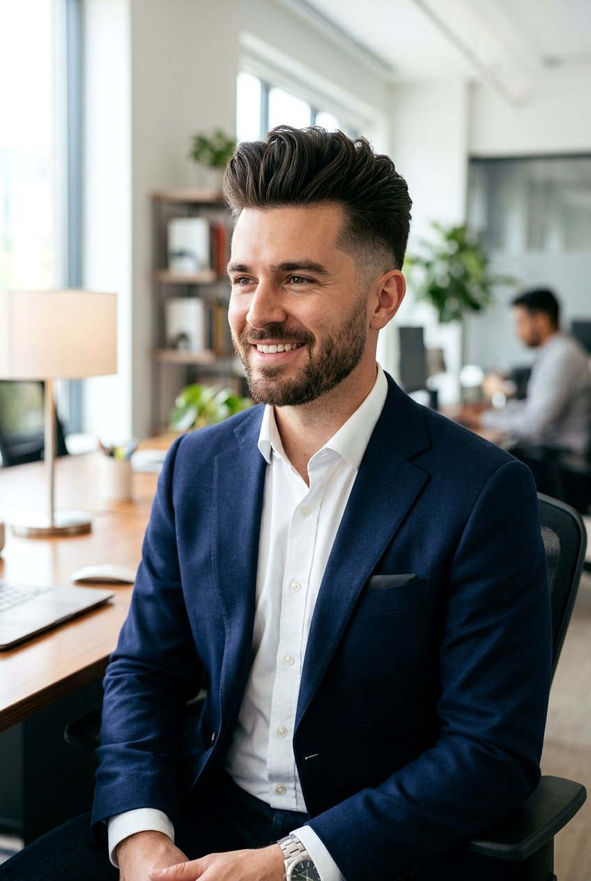 20 Sharp Men’s Haircut for Professional Office Look Styles