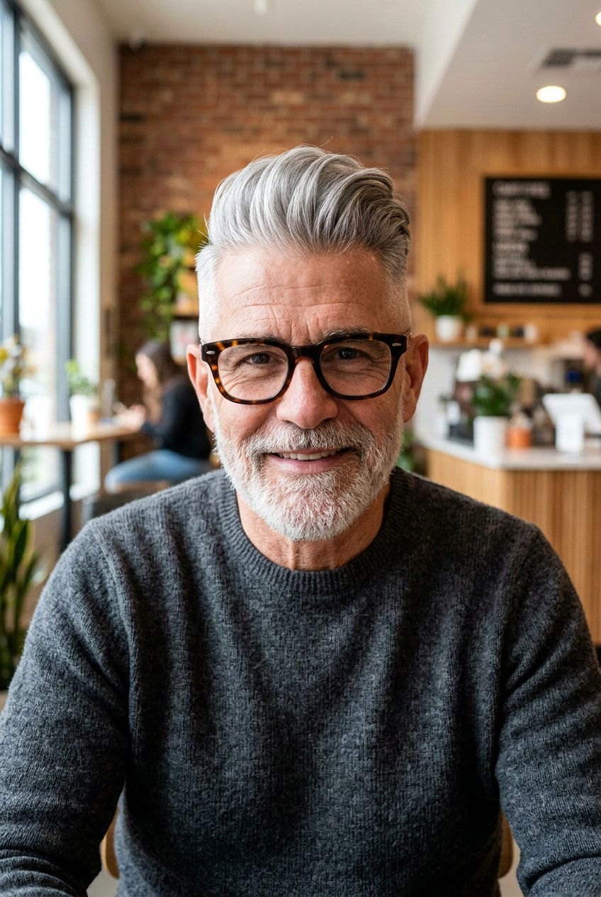 20 Best Men’s Haircut for Older Men with Glasses Styles