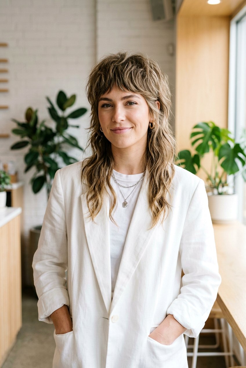 Modern Shaggy Mullet - 20 80s layered short haircut women - 20 80s layered short haircut women