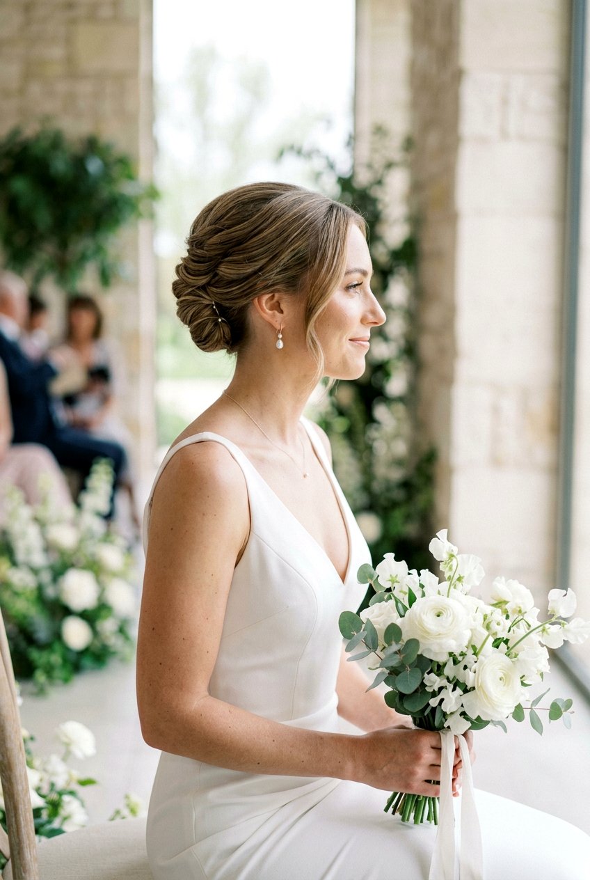 Modern Textured French Roll For Thin Hair - 20 textured wedding updo for fine hair - 20 textured wedding updo for fine hair