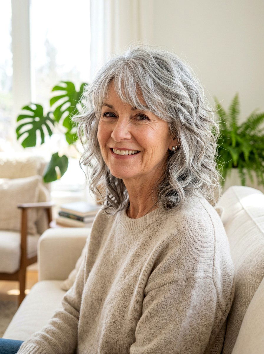 Modern Wavy Shag For Gray Hair Over 50 - 20 wavy shag for women over 50 - 20 wavy shag for women over 50