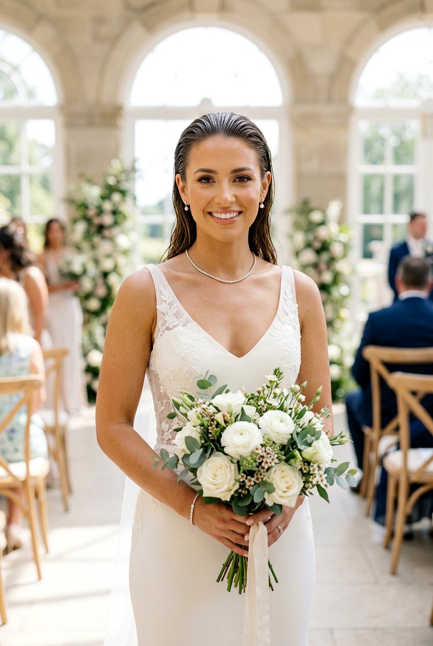 Modern Wet Look Bridal Hair - 20 bridal hairstyle for sleek modern wedding - 20 bridal hairstyle for sleek modern wedding