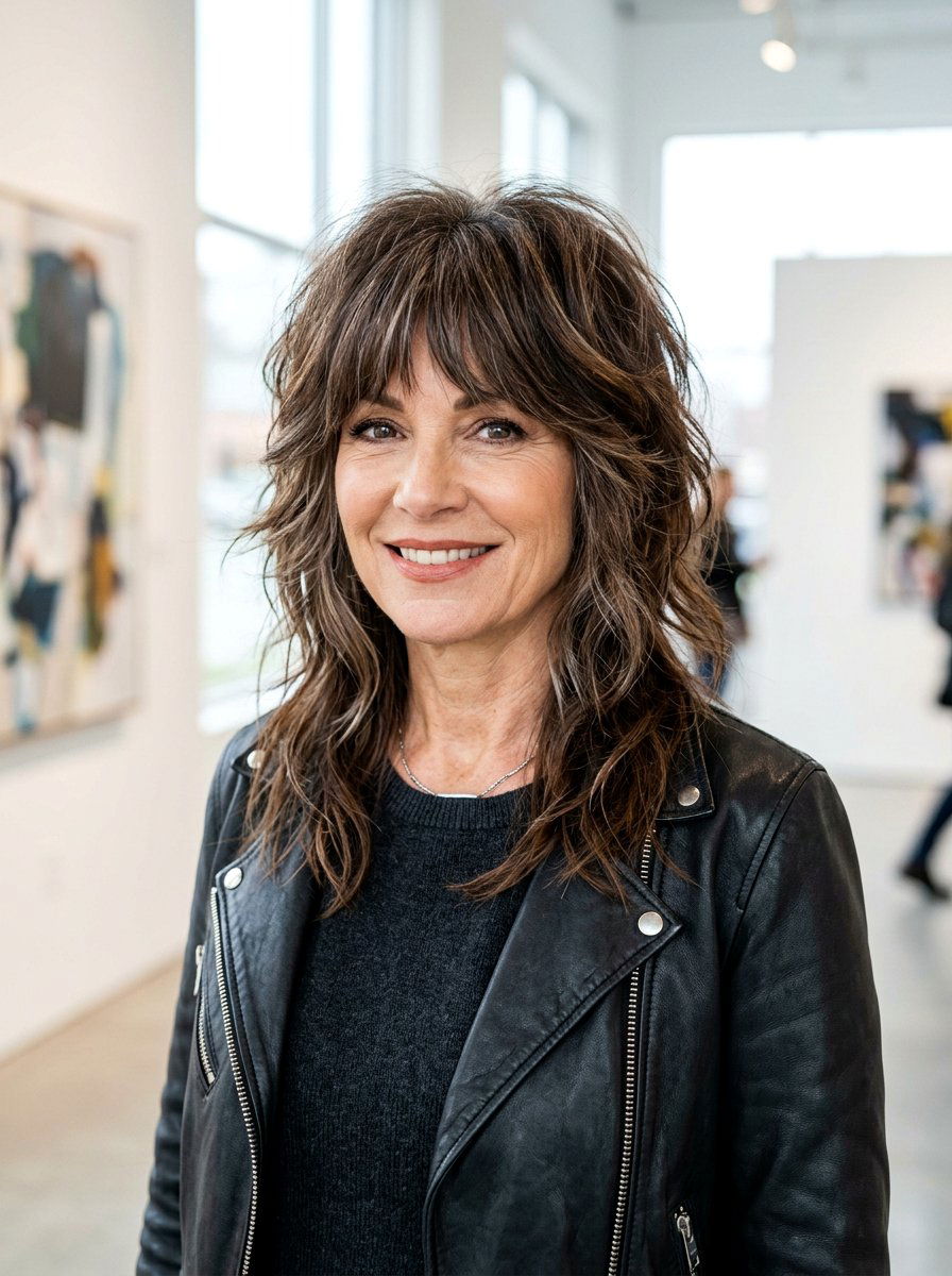 Modern Wolf Cut Shag - 20 shoulder length shag for women over 50 - 20 shoulder length shag for women over 50