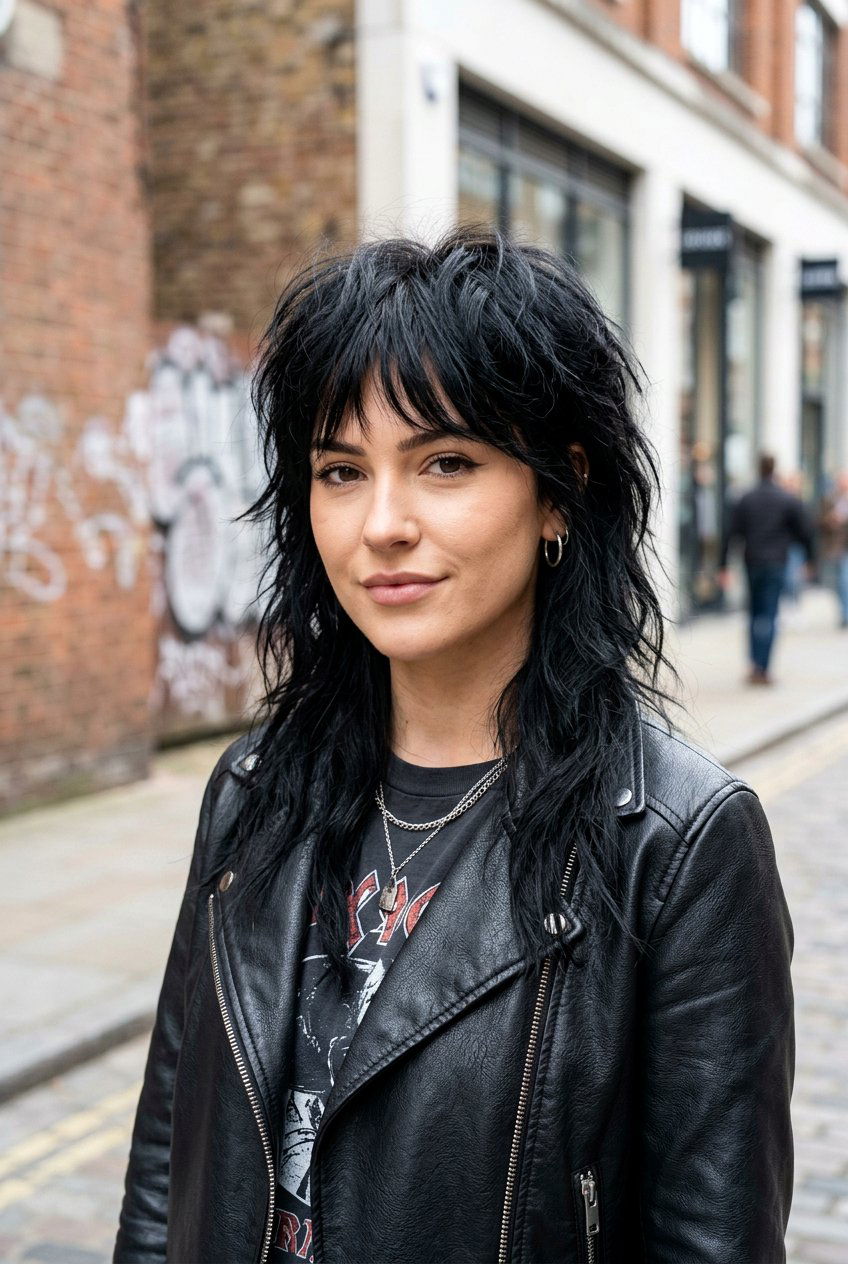 Modern Wolf Cut With Wispy Fringe - 20 wispy fringe with shoulder length hair - 20 wispy fringe with shoulder length hair