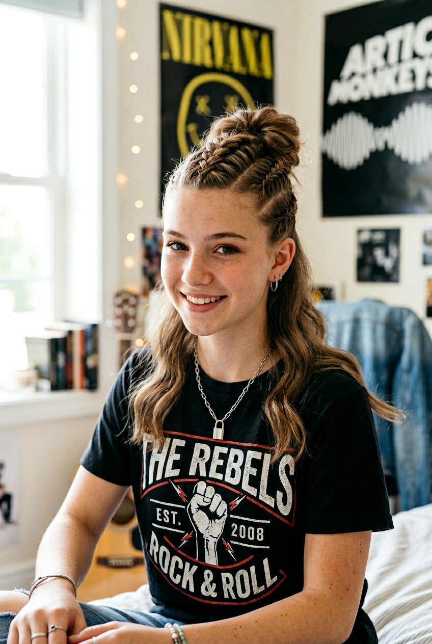 Mohawk Braid Half Up For School - 20 braided half up hairstyle for school - 20 braided half up hairstyle for school