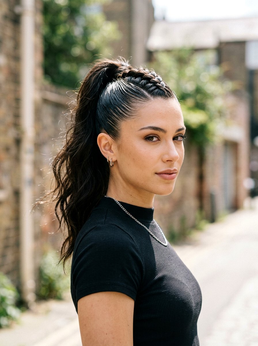 Mohawk Braid High Ponytail - 20 gym hairstyle with high ponytail braid - 20 gym hairstyle with high ponytail braid