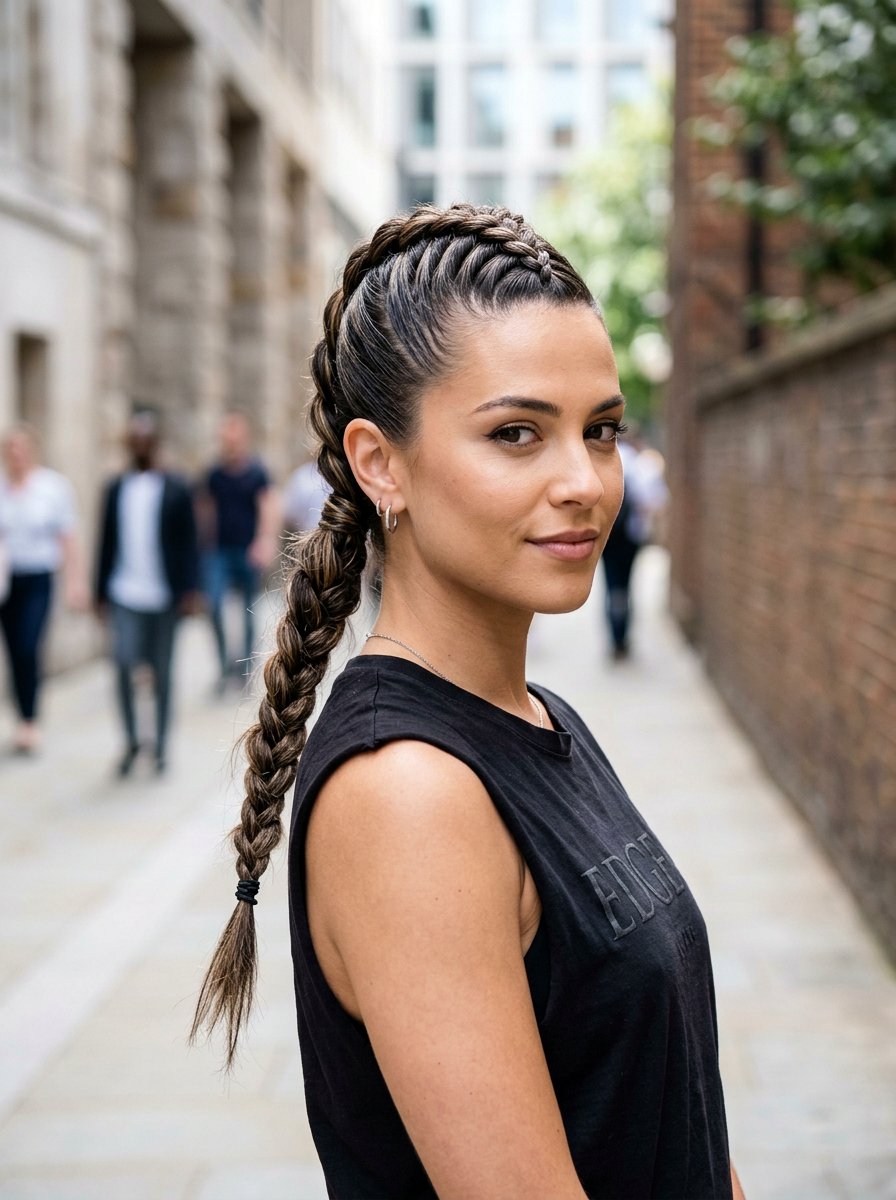 Mohawk Braid Ponytail - 20 workout ponytail with braid - 20 workout ponytail with braid