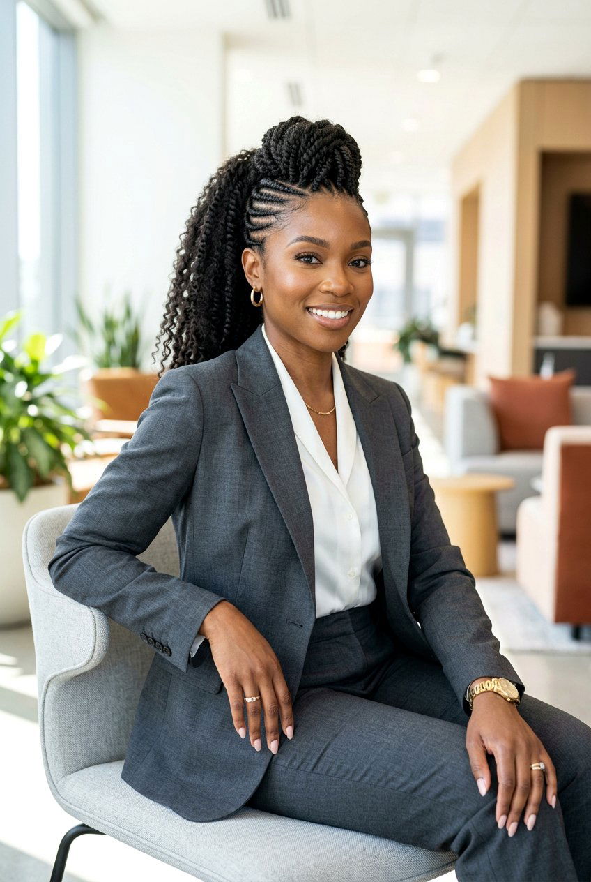 Mohawk Braid Ponytail - 20 black women office braid ponytail styles - 20 black women office braid ponytail styles