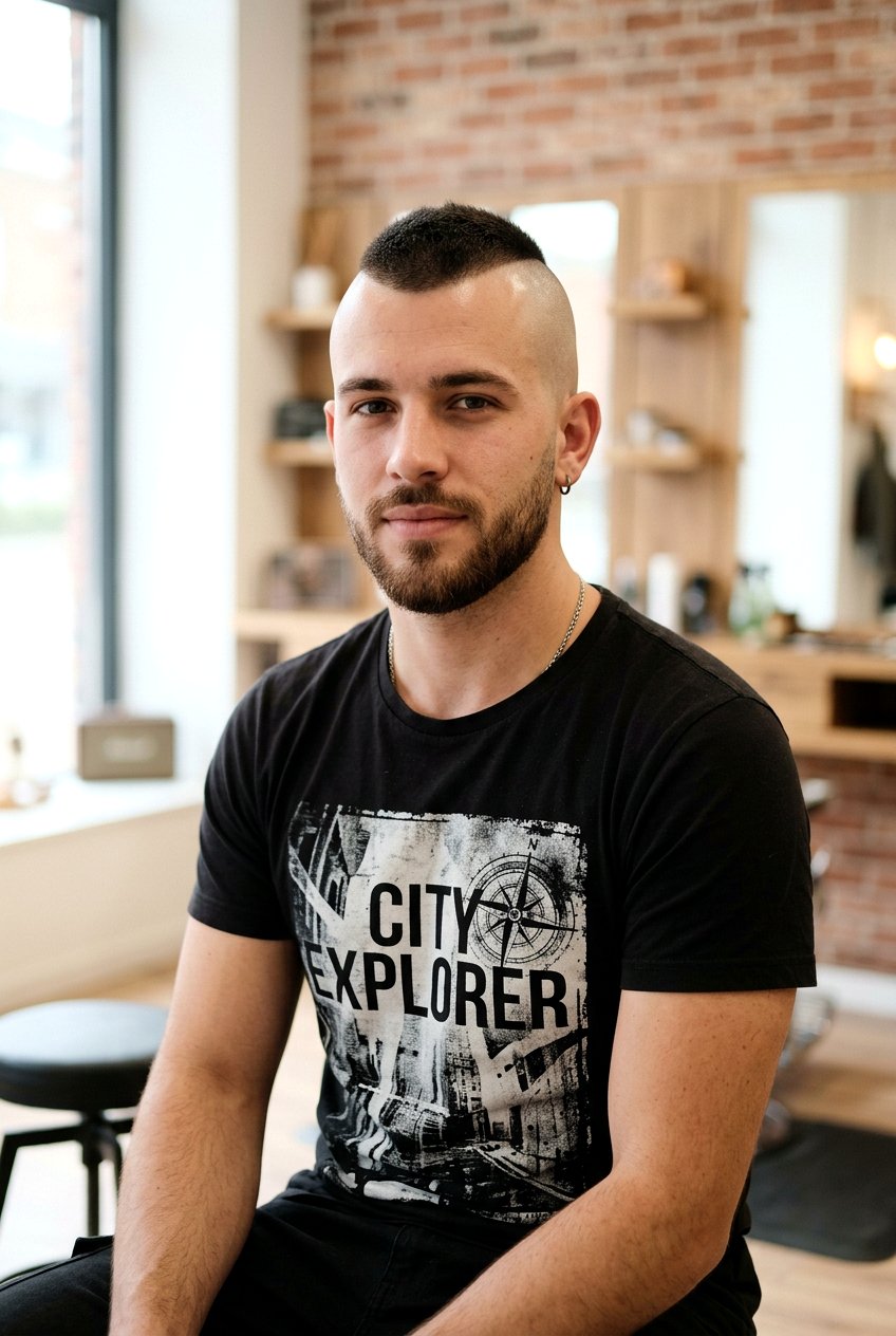 Mohawk buzz cut fade - 20 buzz cut for round face men - 20 buzz cut for round face men