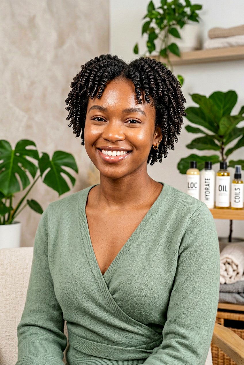 Moisturized Finger Coils Using the LOC Method - 20 finger coil twa hairstyle - 20 finger coil twa hairstyle