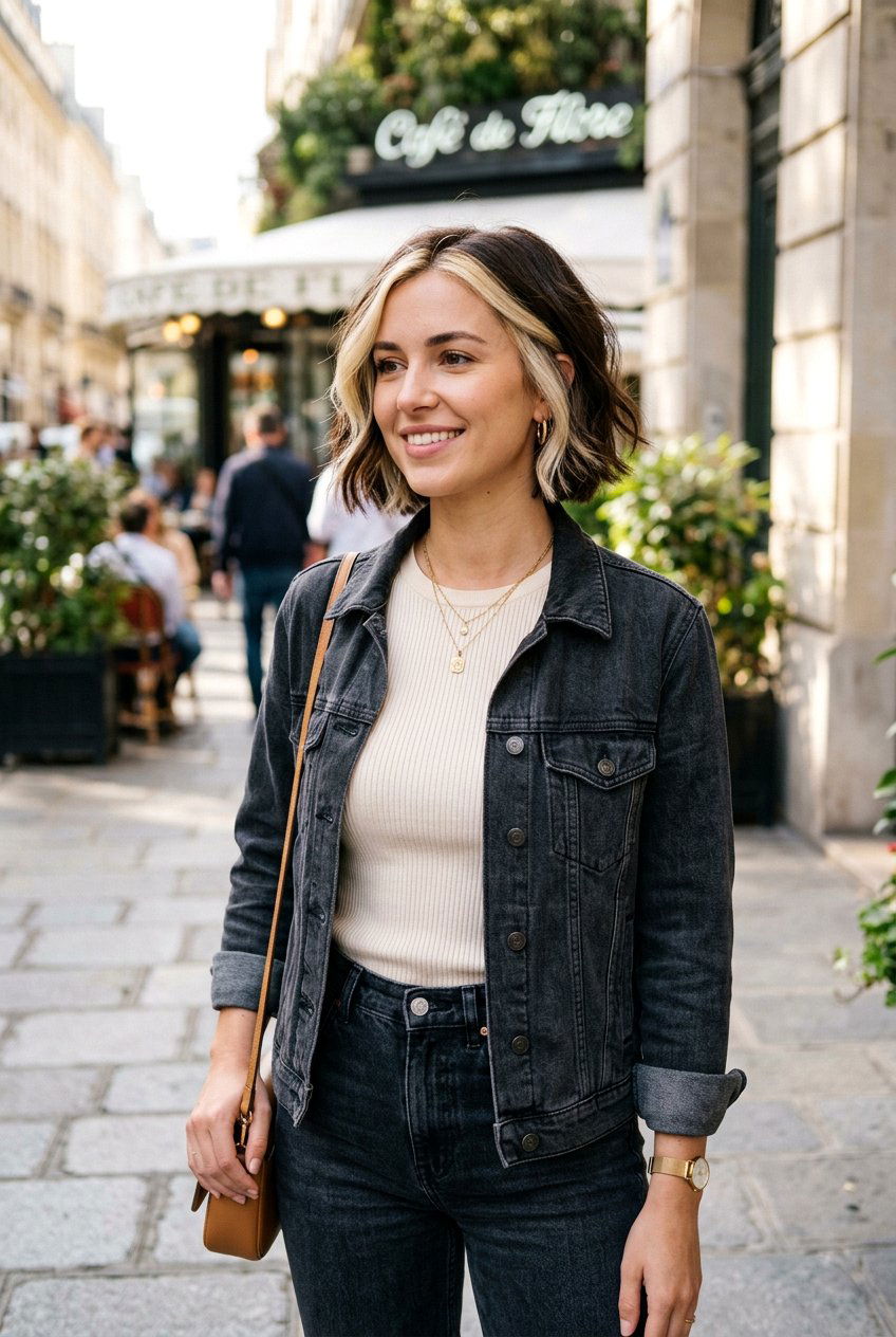 Money Piece Highlight Bob - 20 hair color ideas for short bob hair - 20 hair color ideas for short bob hair