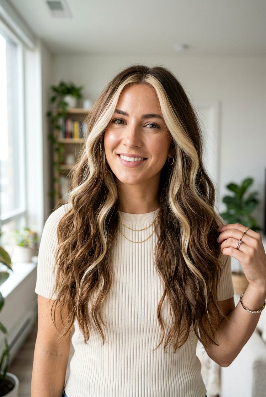 Money Piece Highlights on Brown Hair - 20 full highlights on brown hair - 20 full highlights on brown hair