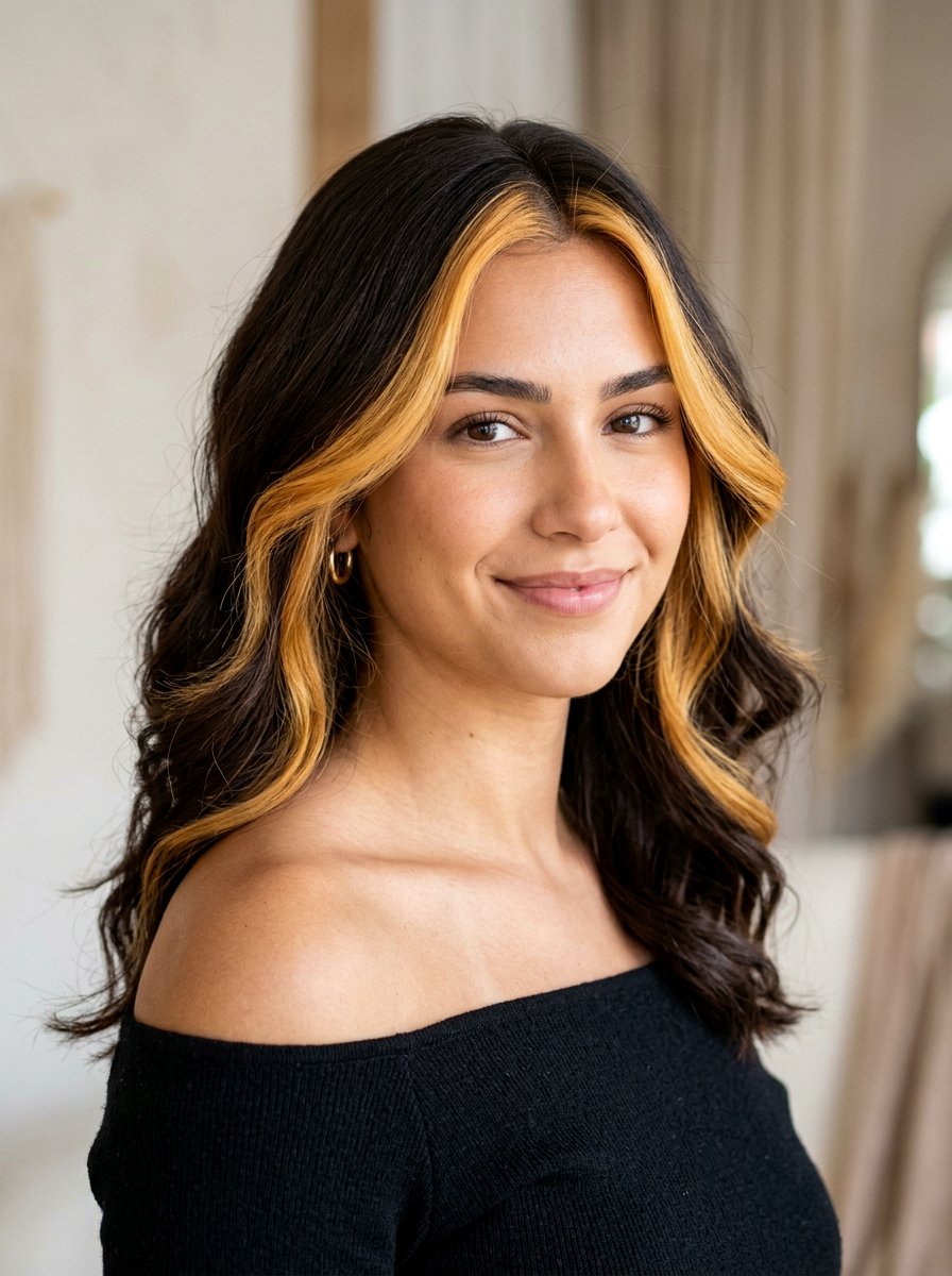 Money Piece Honey Highlights On Brunette - 20 summer honey highlights for brunettes - 20 summer honey highlights for brunettes