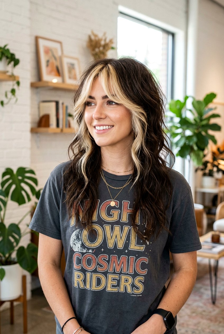 Money Piece Shag Haircut - 20 hair color ideas for shag haircuts - 20 hair color ideas for shag haircuts