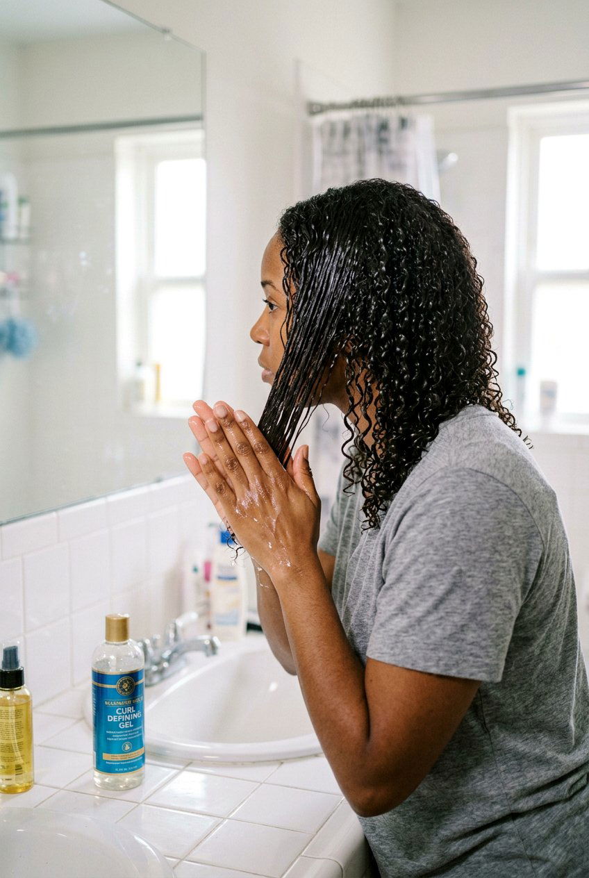 Mousse and Gel Combo Wash and Go for Voluminous 3C Hair - 20 defined wash and go for 3c hair - 20 defined wash and go for 3c hair