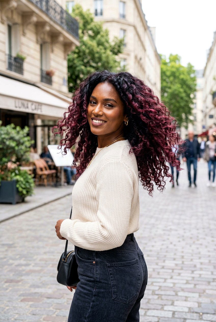 Mulberry Balayage On Black Hair - 20 mulberry hair color ideas - 20 mulberry hair color ideas