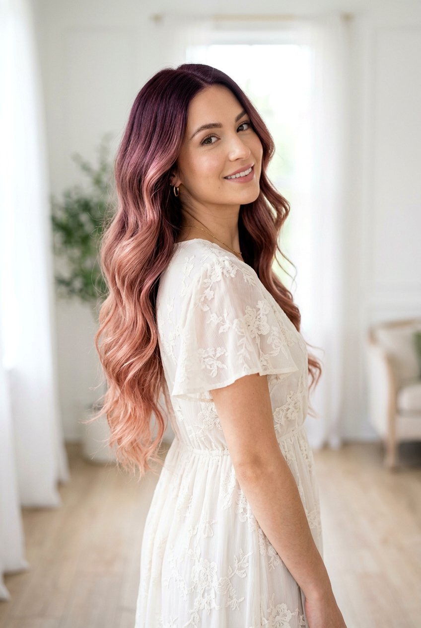 Mulberry Hair Color With Rose Gold Ends - 20 mulberry hair color ideas - 20 mulberry hair color ideas