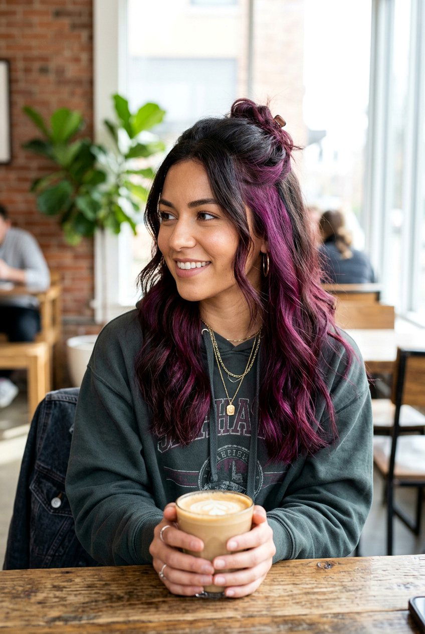 Mulberry Peekaboo Hair Color - 20 mulberry hair color ideas - 20 mulberry hair color ideas