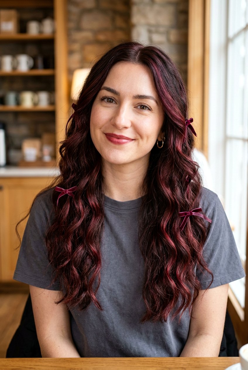 Mulled Wine Highlights On Dark Hair - 20 mulled wine hair color - 20 mulled wine hair color