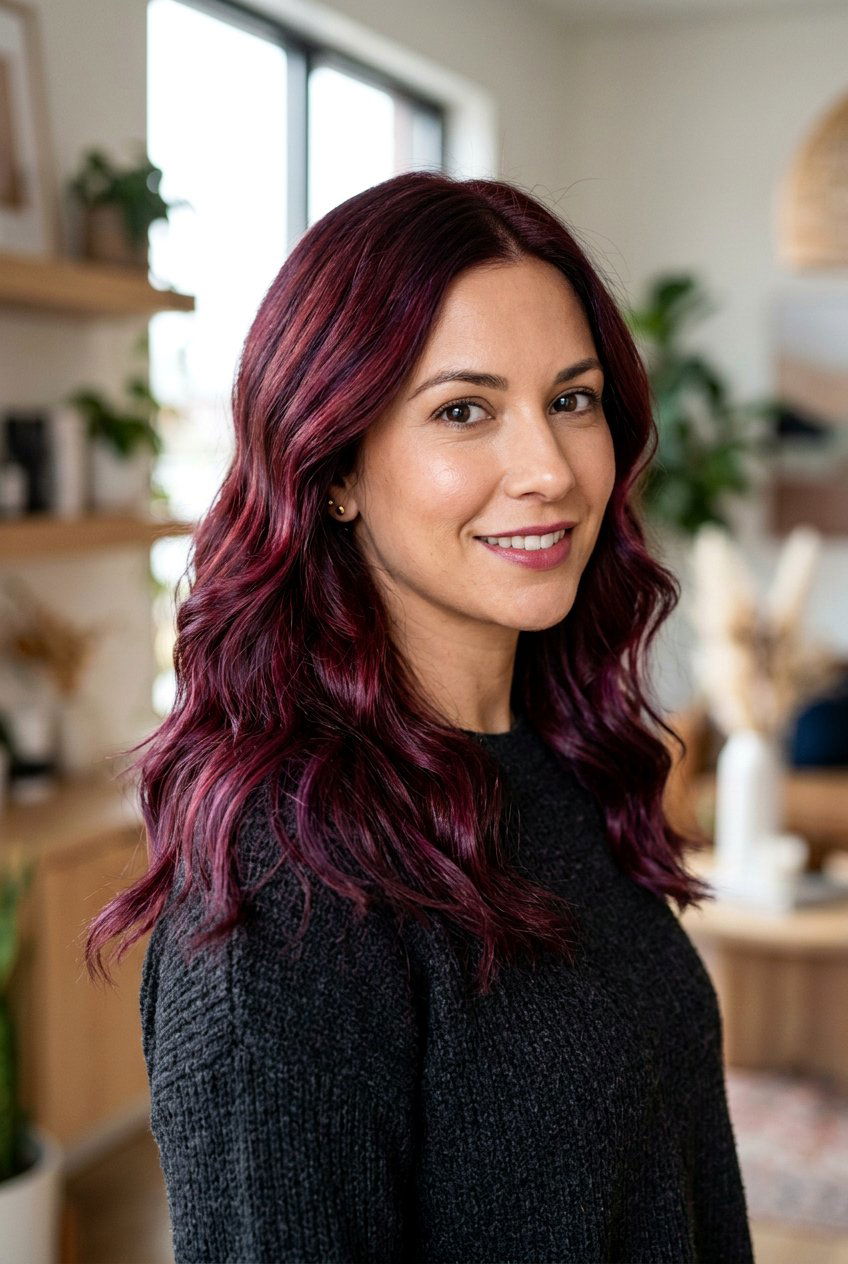 Mulled Wine Red - 20 red hair color ideas for winter - 20 red hair color ideas for winter