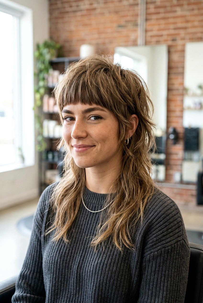 Mullet Haircut With Bangs - 20 mullet haircut for women - 20 mullet haircut for women